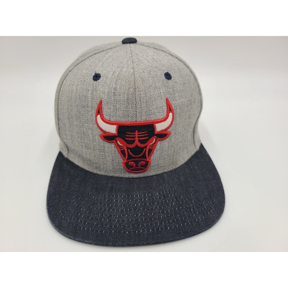 Chicago Bulls Mitchell & Ness Snapback Hat Cap Men NBA Gray Blue *MISSING PIN*